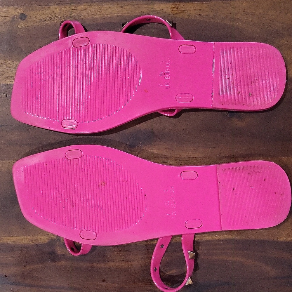 🍉 VIRAL Strappy Studded White & Hotpink Jelly Sandal Bundle - Picture 4 of 5